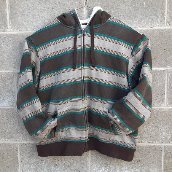 No Boundaries Hooded Jacket Womens 2XL 50-52 Brown Horizontal Strips 2683-543 - Picture 10 of 10